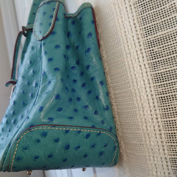 Dooney & Bourke Blue Ostrich Bag - Picture 3 of 16
